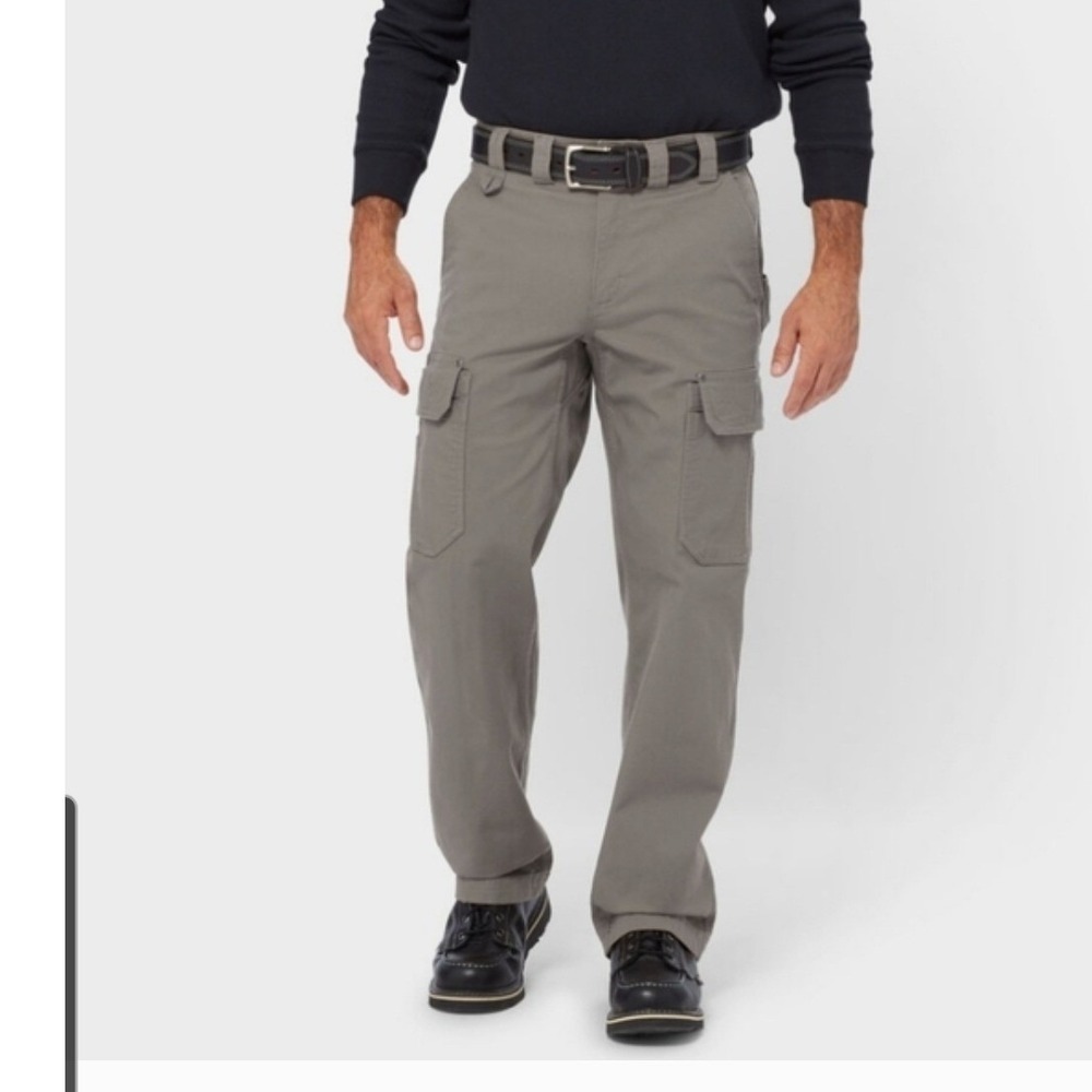 Duluth Trading Co Fire Hose Relaxed Fit Cargo Work Pants Mens 40x30 Tan Brown